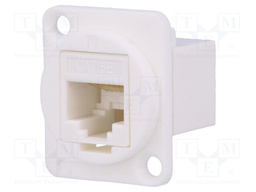 Coupler; FT; Cat: 5e; Layout: 8p8c; RJ45 socket,both sides; 19x24mm