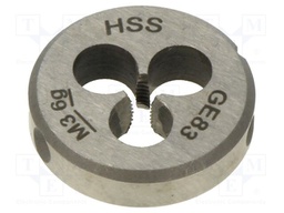 Threading die; M3; 0.5; high speed steel; H: 5mm; Øout: 20mm