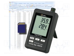 Data logger; temperature,humidity; Display: LCD 3"; ±0.8°C; ±4%