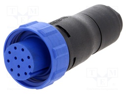 Connector: circular; plug; female; PIN: 12; w/o contacts; for cable