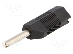 Plug; 4mm banana; 16A; 50VDC; black; 2.5mm2; Plating: nickel plated