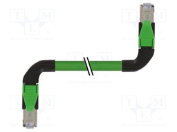 Patch cord; RJ45 left angled plug,both sides; 5; stranded; Cu