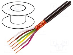 Wire; 6x0,5mm2; braid made of copper wires; PVC FirestoP®; black