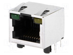 Socket; RJ45; Cat: 5; shielded,with LED; Layout: 8p8c; THT