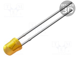 LED; 3.1mm; amber; 240÷680(typ)-1900mcd; 45°; Front: convex