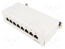 Patch panel; RJ45; Cat: 6a; Colour: grey; IDC; surface-mounted