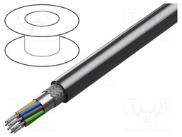 Wire; 10x24AWG; RS232,RS423; stranded; Cu; Insulation: PVC; chrome
