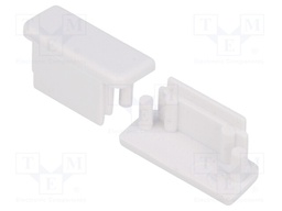 Cap for LED profiles; white; ABS; Application: SURFACE10
