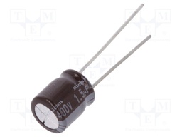 Capacitor: electrolytic; THT; 1.5uF; 400VDC; Ø8x9mm; Pitch: 3.5mm