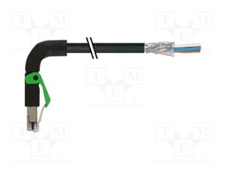 Patch cord; wires,RJ45 down angled plug; 5; stranded; Cu; PUR
