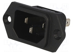 Connector: AC supply; socket; male; 10A; 250VAC; IEC 60320; C14 (E)