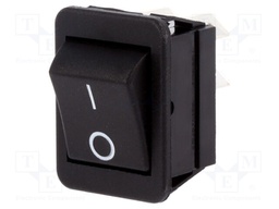 ROCKER; DPST; Pos: 2; OFF-ON; 16A/250VAC; black; none; Body: black