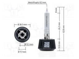 Tip; pin; 0.3mm; longlife; for soldering station; ERSA-0ICT1000A