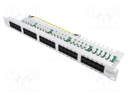 Patch panel; RJ45; RACK; Colour: grey; Number of ports: 50