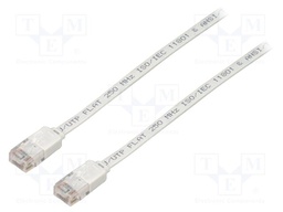 Patch cord; U/UTP; 6; stranded; Cu; PVC; white; Len: 0.5m; 32AWG