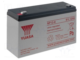 Re-battery: acid-lead; 6V; 12Ah; AGM; maintenance-free