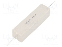 Resistor: wire-wound; cement; THT; 100mΩ; 30W; ±5%; 19x17x75mm