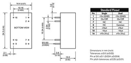 Converter: DC/DC; 2W; Uin: 36÷75V; 15VDC; Iout: 134mA; DIP16; 7g