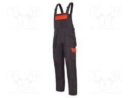 Dungarees; Size: 2L,54; graphite-orange; 190g/m2; bib pants