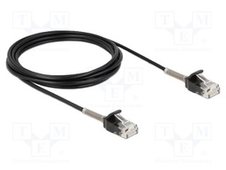 Patch cord; U/UTP; Cat: 6a; RJ45 plug,both sides; 3m; PVC; black