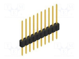 Connector: pin strips; pin header; male; PIN: 10; 1.27mm; THT; 1x10