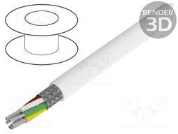 Wire; MIL-W-16878/4 (Type E); 6x22AWG; PTFE; white; 600V; 30,5m