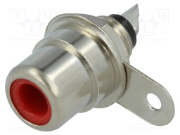 Socket; RCA; female; straight; soldering; nickel plated