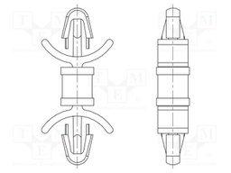PCB distance; polyamide 66; L: 4.8mm; latch/latch; Colour: black