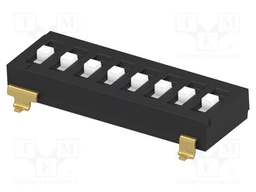 Switch: DIP-SWITCH; Poles number: 8; ON-OFF-ON; 0.1A/50VDC; Pos: 3