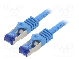 Patch cord; S/FTP; 6a; stranded; Cu; LSZH; blue; 0.5m; 26AWG