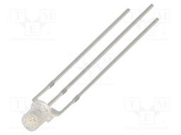 LED; red,green; 3mm; 140°; Front: flat; 2.1÷2.6/2.9÷3.4VDC