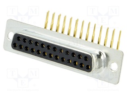 D-Sub; PIN: 25; socket; female; turned contacts; angled 90°; THT