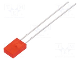 LED; red; 3.8÷7.5mcd; 110°; Front: flat; Shape: rectangular