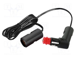 Cigarette lighter socket extension cord; 8A; Sup.volt: 12VDC