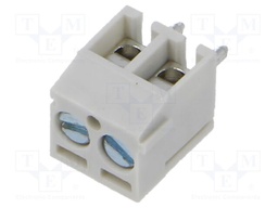 Connector: PCB terminal block; TE; 10A; terminal; PIN: 2; angled