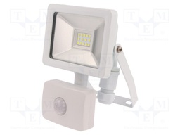 Lamp: LED flood light; 6500(typ)K; IP44; Body: white; 10W; 230VAC