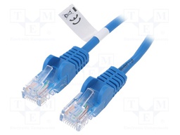 Patch cord; U/UTP; 5e; stranded; CCA; PVC; blue; 15m; 26AWG