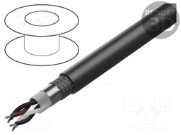 Wire; Xtra Guard® 2; 2x2x18AWG; shielded,Al-PET foil; black; 300V