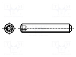 Screw; M4x20; DIN: 913; Head: without head; imbus; steel; zinc