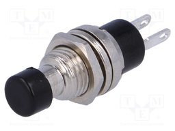 Switch: push-button; Pos: 2; SPST-NO; 1A/250VAC; black; Cutout: Ø7mm