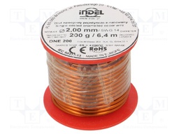 Coil wire; single coated enamelled; 2mm; 200g; -65÷200°C; Core: Cu