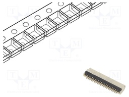 Connector: FFC (FPC); horizontal; PIN: 20; ZIF; SMT; 30V; 0.4A; H: 1mm