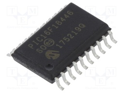 PIC microcontroller; Memory: 28kB; SRAM: 2048B; EEPROM: 256B; SMD