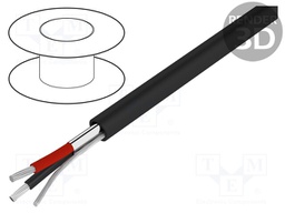 Wire; CSA CMG FT4,UL CMG; 2x22AWG; Al-PET foil; PVC; black; 300V