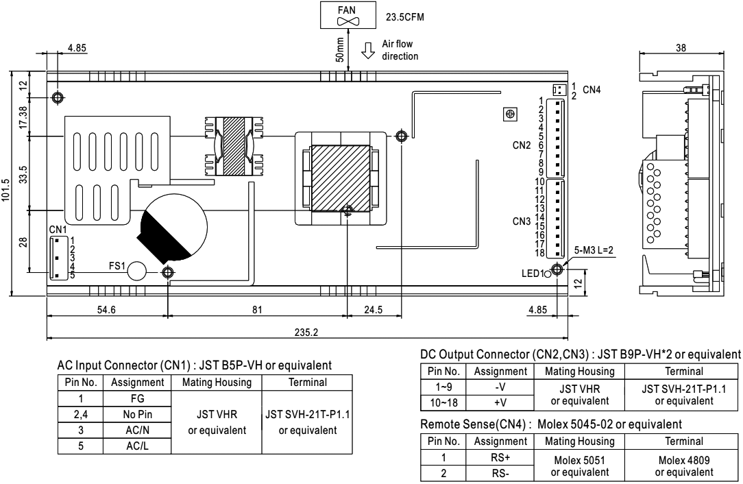 Power supply: switched-mode; modular; 350W; 5VDC; 4.5÷5.5VDC; 84%