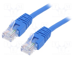 Patch cord; U/UTP; 5e; stranded; CCA; PVC; blue; Len: 5m; 26AWG