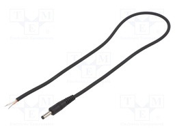 Cable; wires,DC 4,0/1,7 plug; straight; 0.75mm2; black; 0.5m