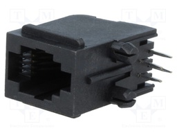 Socket; RJ9; PIN: 4; Cat: 5; Layout: 4p4c; THT; angled