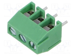 Connector: PCB terminal block; T5; 10A; terminal; PIN: 3; angled