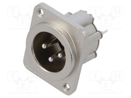 Connector: XLR; socket; male; Plating: silver plated; soldering